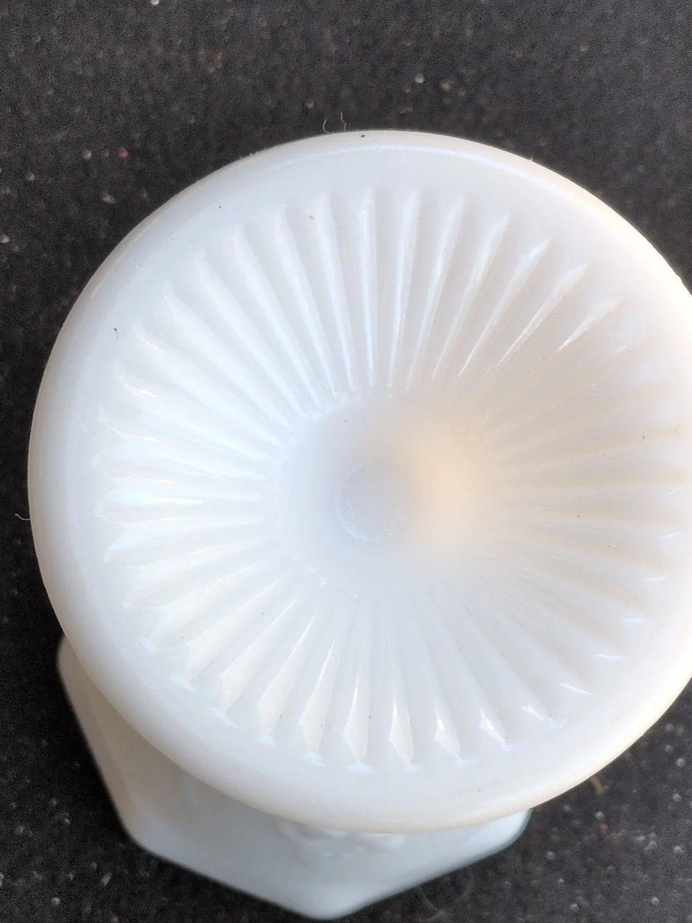 White Floral Milk Glass Footed Vase - Unbranded